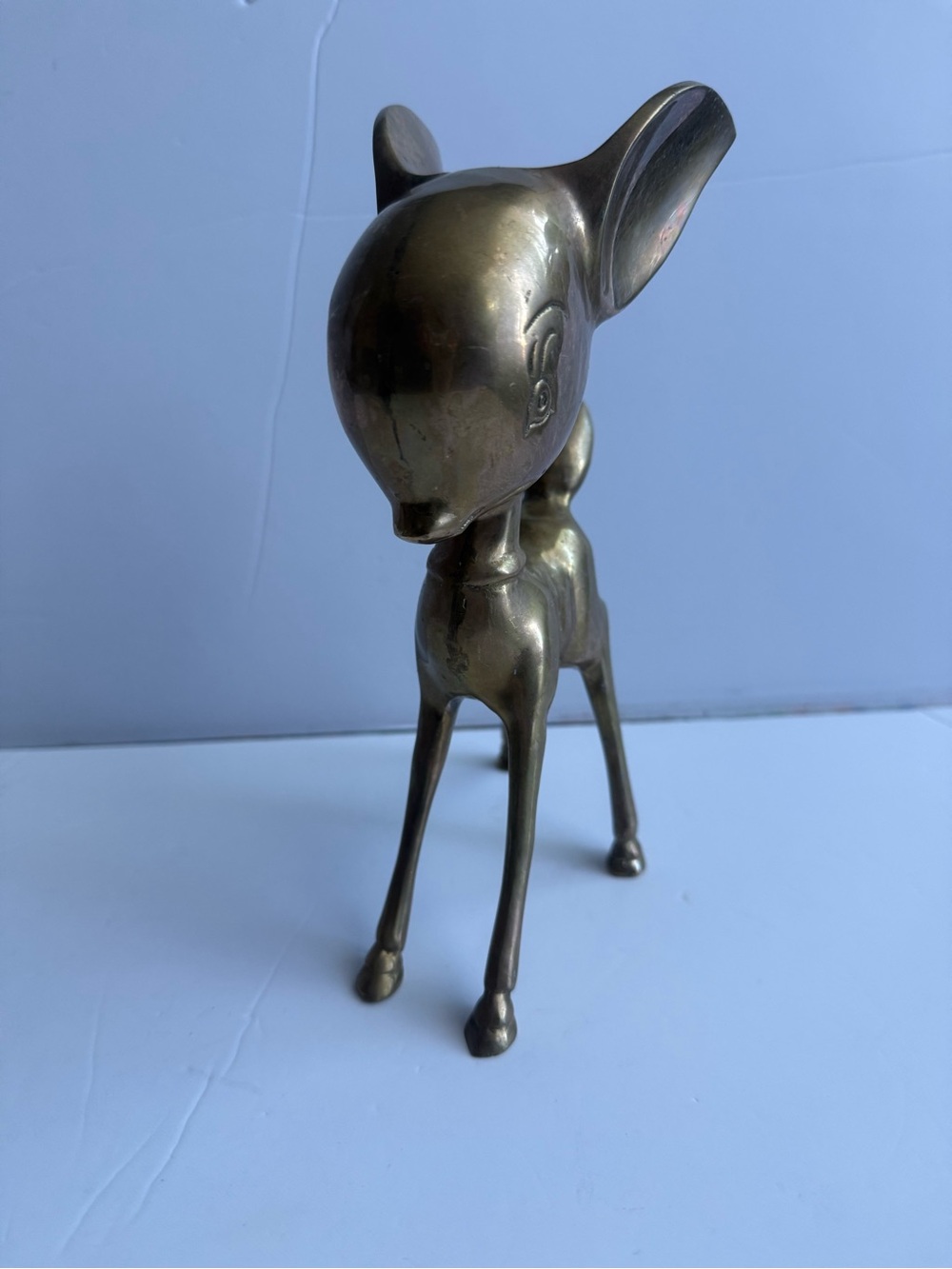 Vintage Brass Mid Century Collectible Bambi Deer Fawn Statue Figurine 8" - Picture 2 of 8